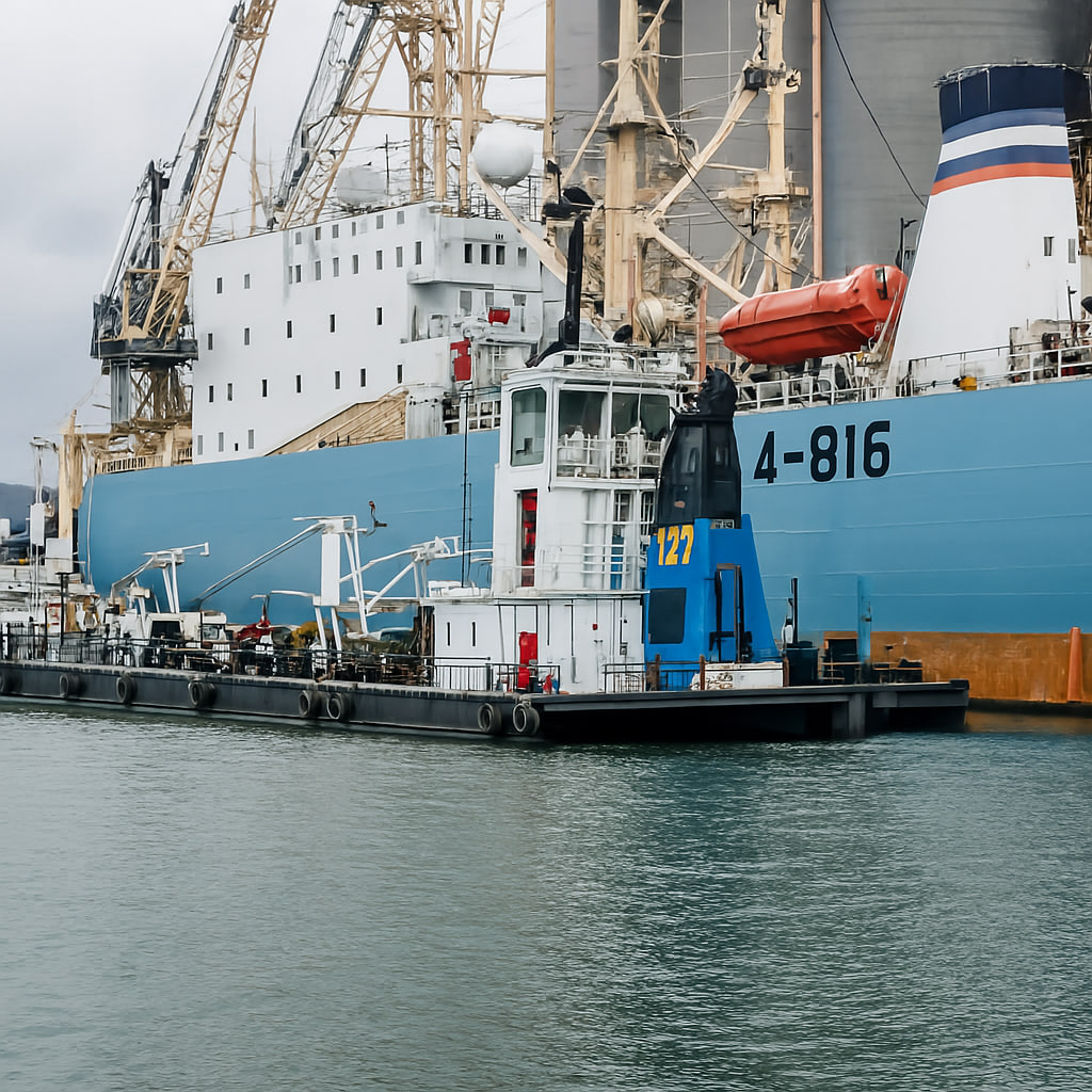 Smit Dudula, busy refuelling a ship in the harbour